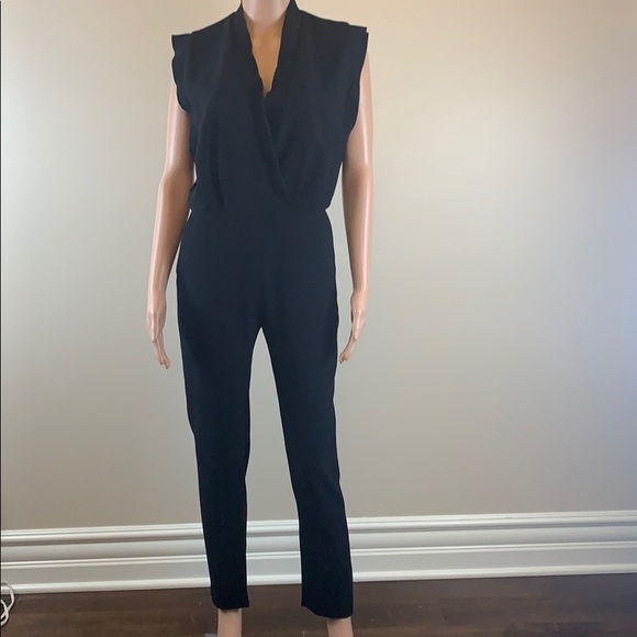 IRO black loco v-neck jumpsuit with scalloped edge - Picture 6 of 10